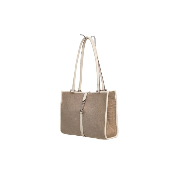 Vintage Gucci Tom Ford Era Beige Canvas &‎ Leather Bag - Picture 2 of 11